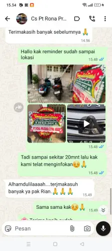 Testimonial Papan Bunga cisondari